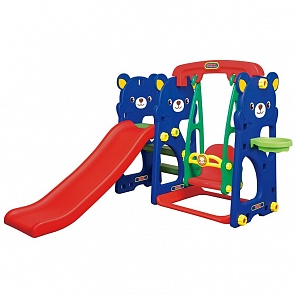 Игровая зона Мишка с качелями с музыкальной панелью, горкой и баскетбольным кольцом (Gona Toys, GT-804)